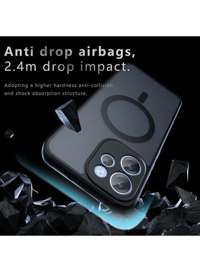 القضية المغناطيسية لـ Oppo Reno15 F 5G, غطاء الهاتف النحيف الوقائي الخلفي الشفاف المجمد, مكافحة بصمات الأصابع, حماية السقوط المضادة, حالة مقاومة للصدمات لـ Oppo Reno15 F 5G (أسود) - Image 2